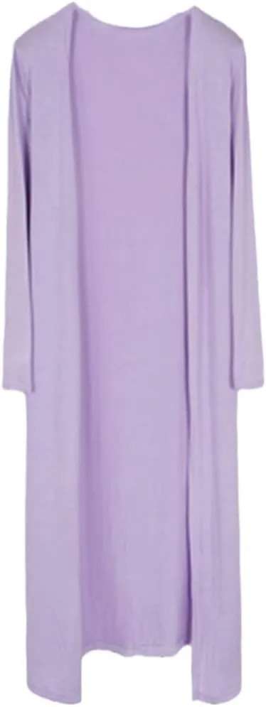 Summer Autumn Women Modal Long Cardigan Cotton Sweater Long Sleeve Casual Coat Outerwear