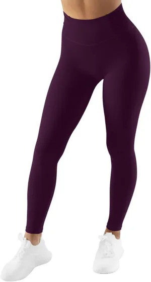 SUUKSESS Women No Front Seam Buttery Soft Leggings Ruched High Waist Yoga Pants