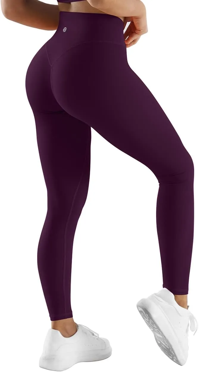SUUKSESS Women No Front Seam Buttery Soft Leggings Ruched High Waist Yoga Pants