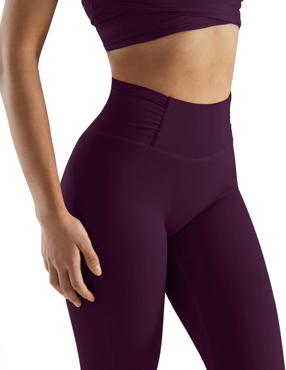 SUUKSESS Women No Front Seam Buttery Soft Leggings Ruched High Waist Yoga Pants