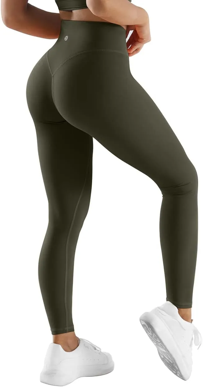 SUUKSESS Women No Front Seam Buttery Soft Leggings Ruched High Waist Yoga Pants