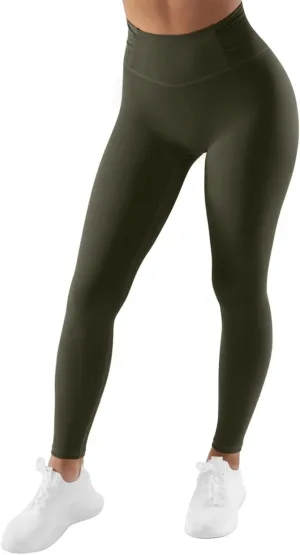 SUUKSESS Women No Front Seam Buttery Soft Leggings Ruched High Waist Yoga Pants