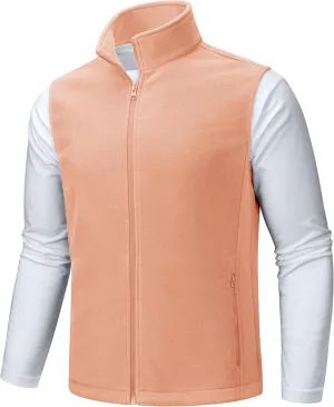 TACVASEN Men's Fleece Vest Zip Up Lightweight Vests Outerwear with Pockets Winter Warm Sleeveless Jacket for Hiking Golf