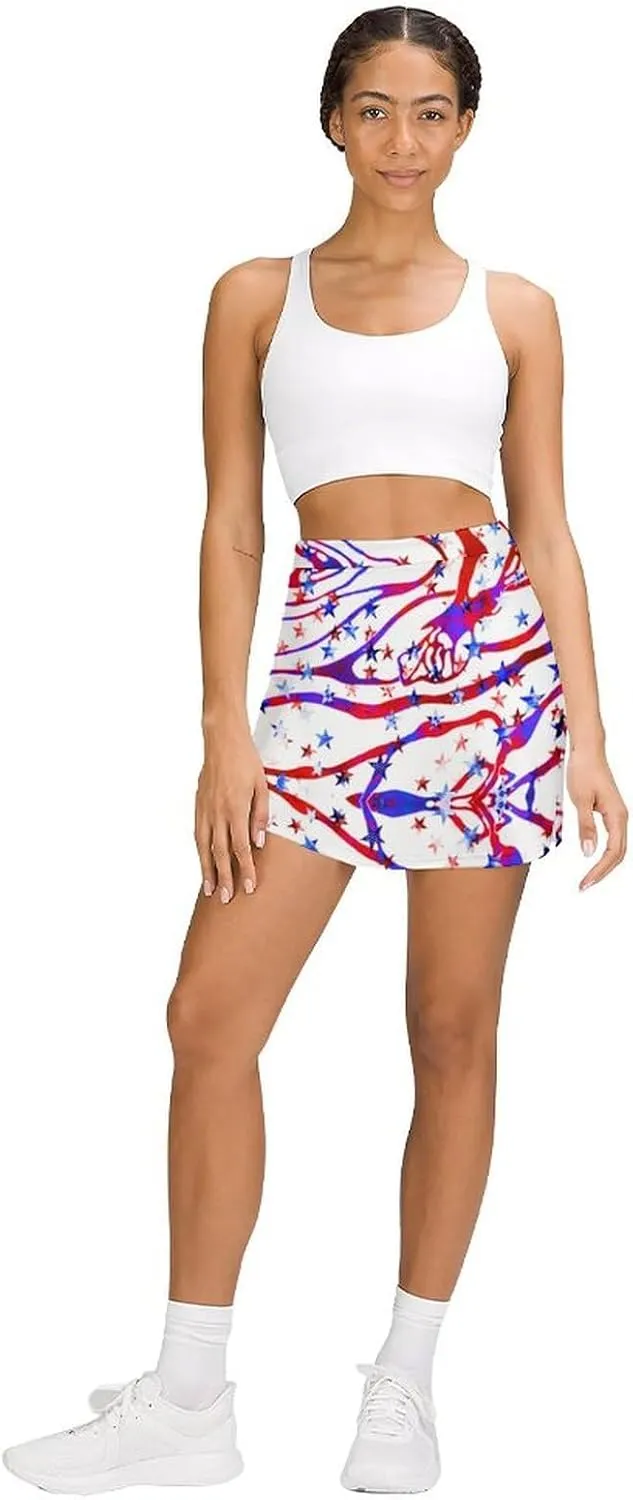 TAIZIYEAH American Flag Tennis Skirts for Women Athletic Golf Skorts Soft
