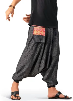 The Veshti Company Soft Boho Harem Pants Pajama for Men, 100% Cotton High Waisted Harem Yoga Bottoms for Him