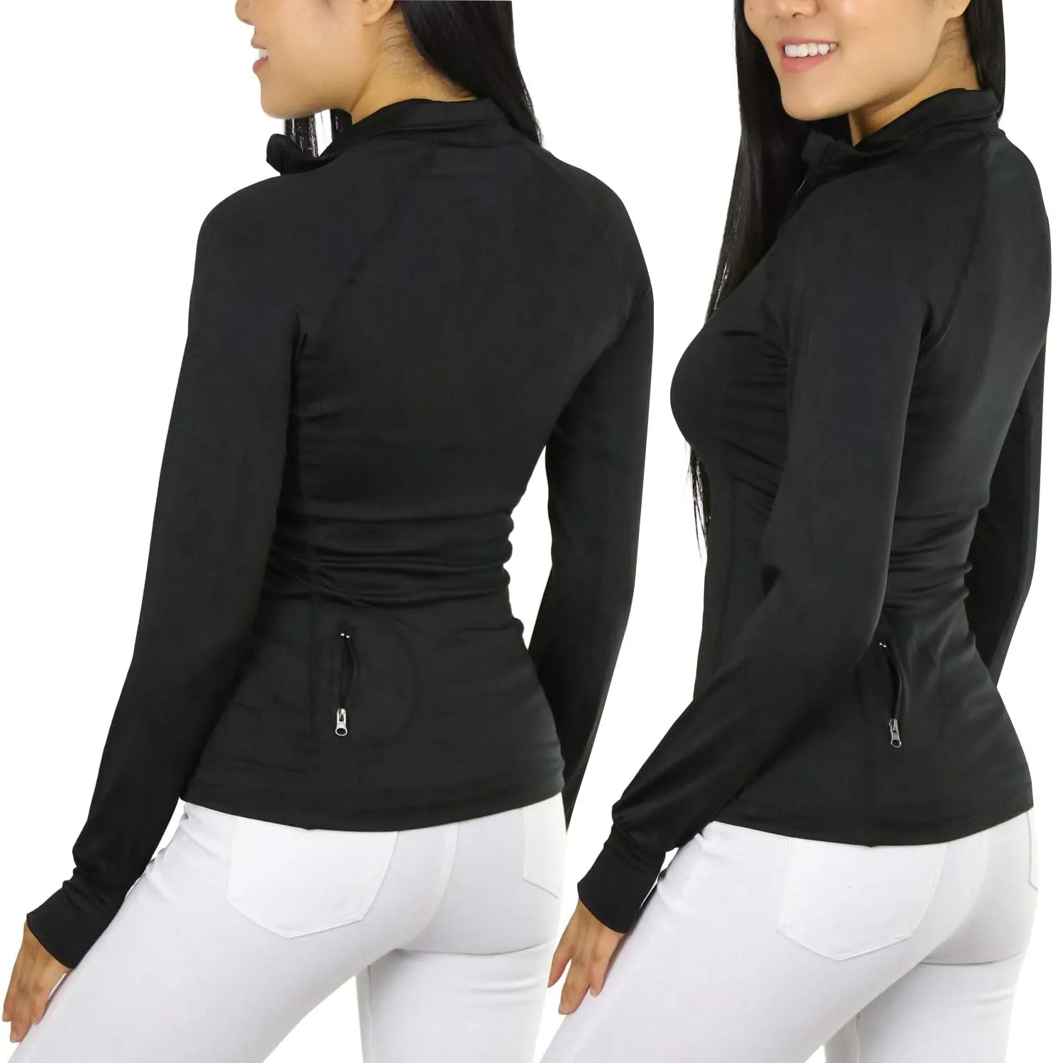 ToBeInStyle Women's Long Sleeve Full Zip-Up Track and Active Jackets