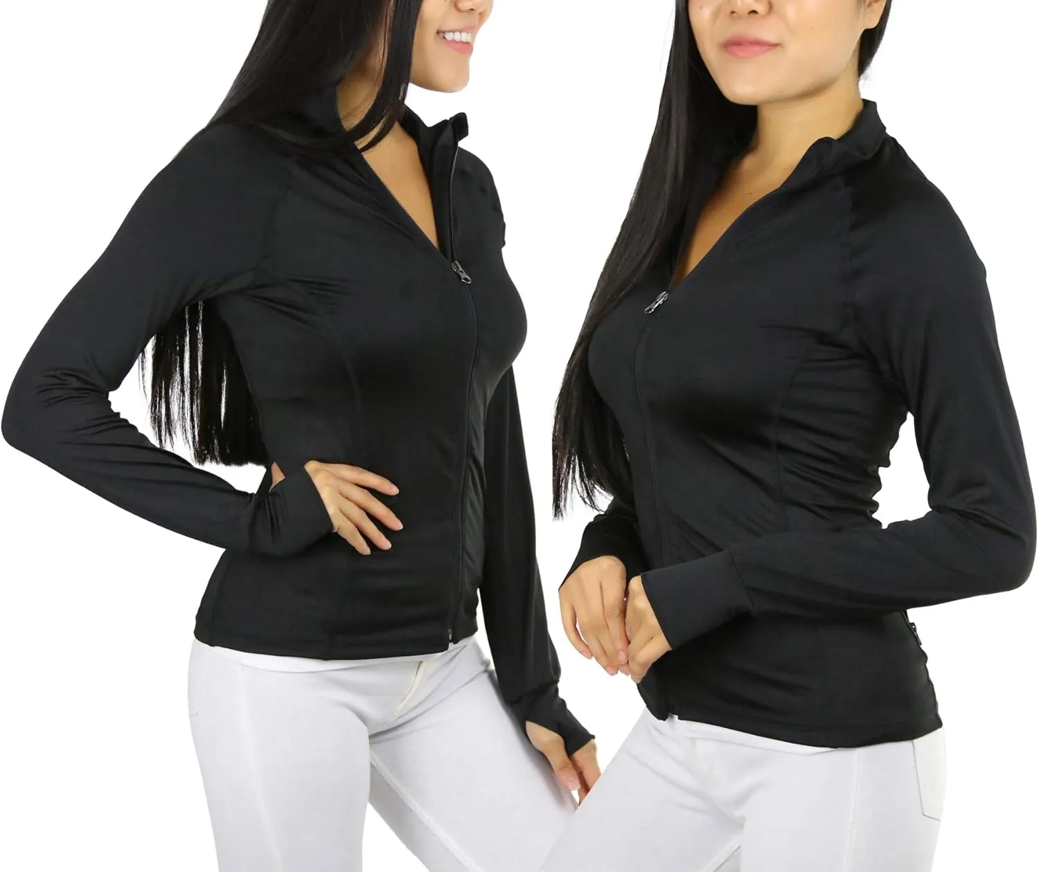 ToBeInStyle Women's Long Sleeve Full Zip-Up Track and Active Jackets