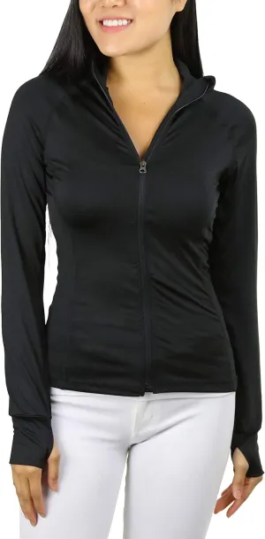 ToBeInStyle Women's Long Sleeve Full Zip-Up Track and Active Jackets
