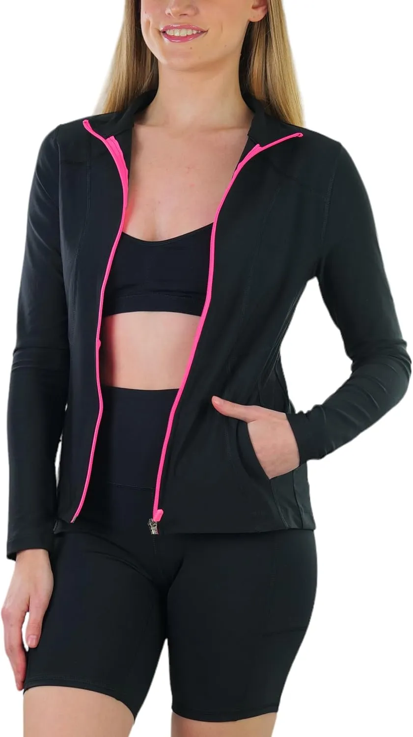 ToBeInStyle Women's Long Sleeve Full Zip-Up Track and Active Jackets