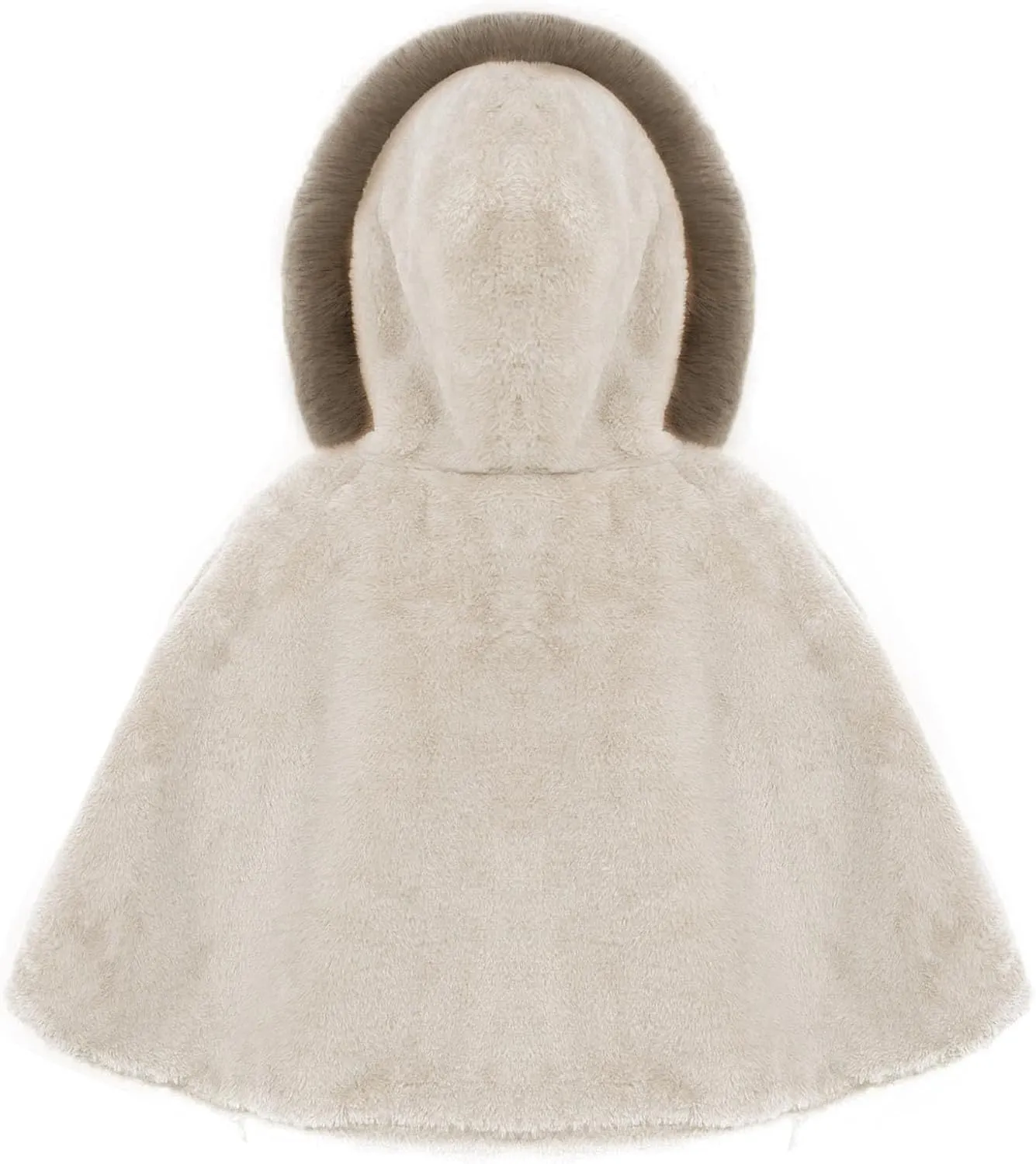 Toddler Girls Fleece Poncho Car Seat Coat Warm Infant Kids Furry Winter Hooded Cape Cloak Jacket Outerwear