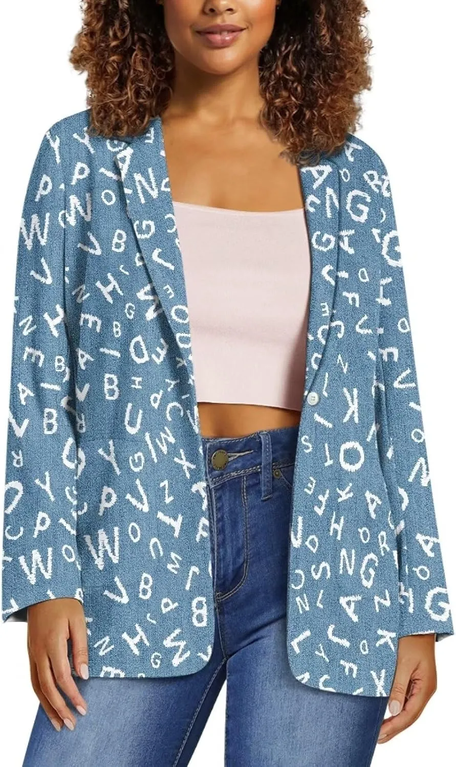 TODIYADDU Blazer Jackets for Women Casual Long Sleeve Lapel Collar Elegant Work Office Jacket Open Front Cardigan Outwear