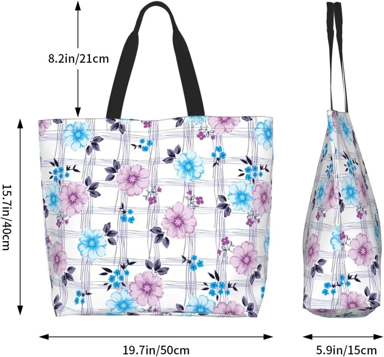 Tote Shoulder Bag Large Durable Handbag Lightweight Stylish for Daily Use-19.7x15.7x5.9 Inch