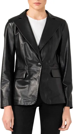 Trifoliate Leather Jacket Women - Real Lambskin Leather Blazers & Leather Sport Coats For Womens