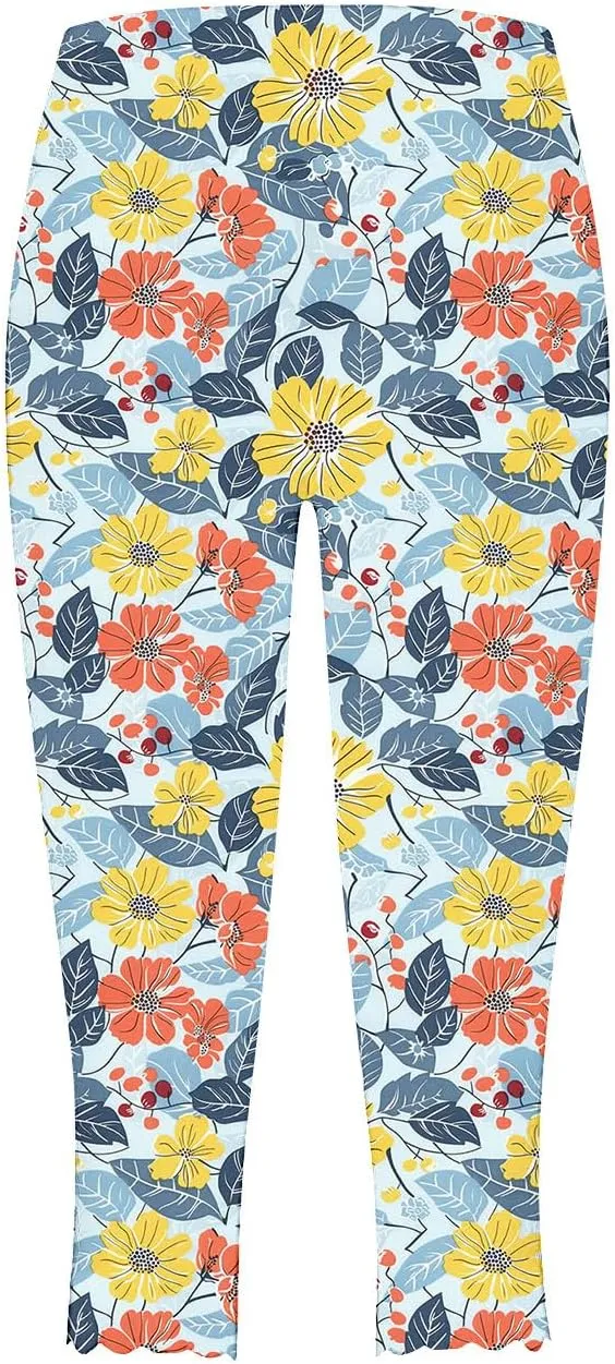 TUNUSKAT Capri Leggings for Women - Summer High Waist Yoga Capris Soft Stretch Workout 3/4 Tight Pants Running Crop Trousers