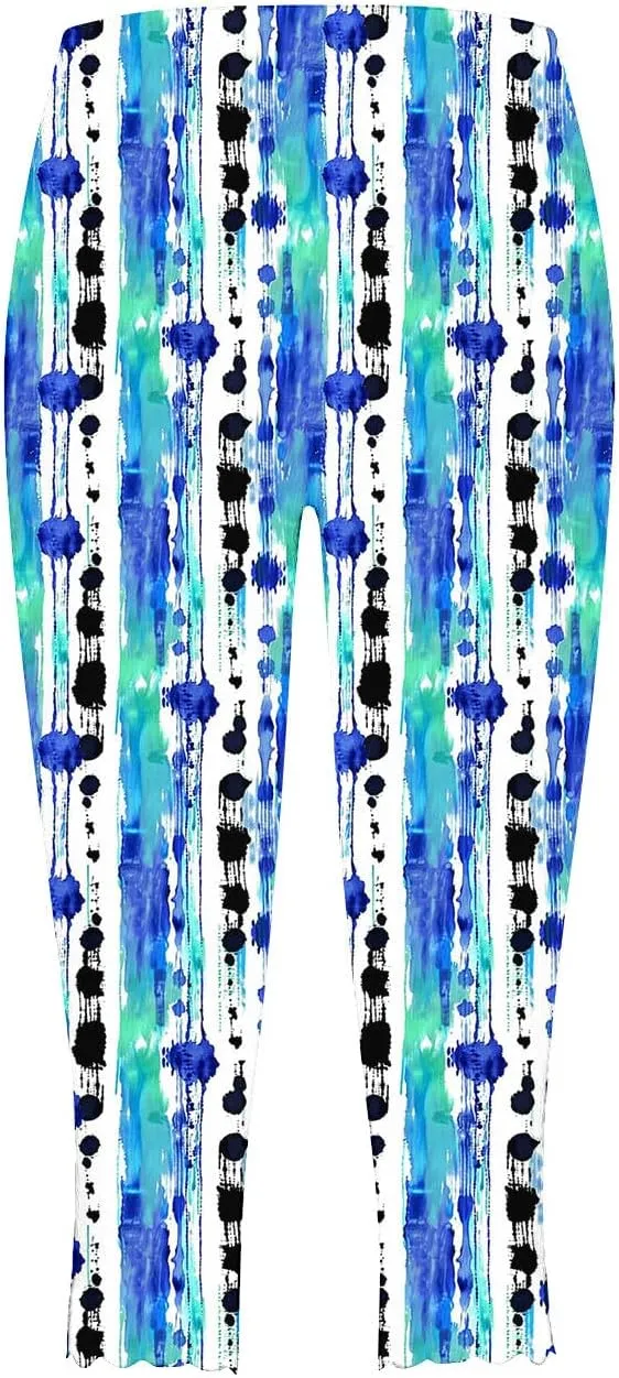 TUNUSKAT Capri Leggings for Women - Summer High Waist Yoga Capris Soft Stretch Workout 3/4 Tight Pants Running Crop Trousers
