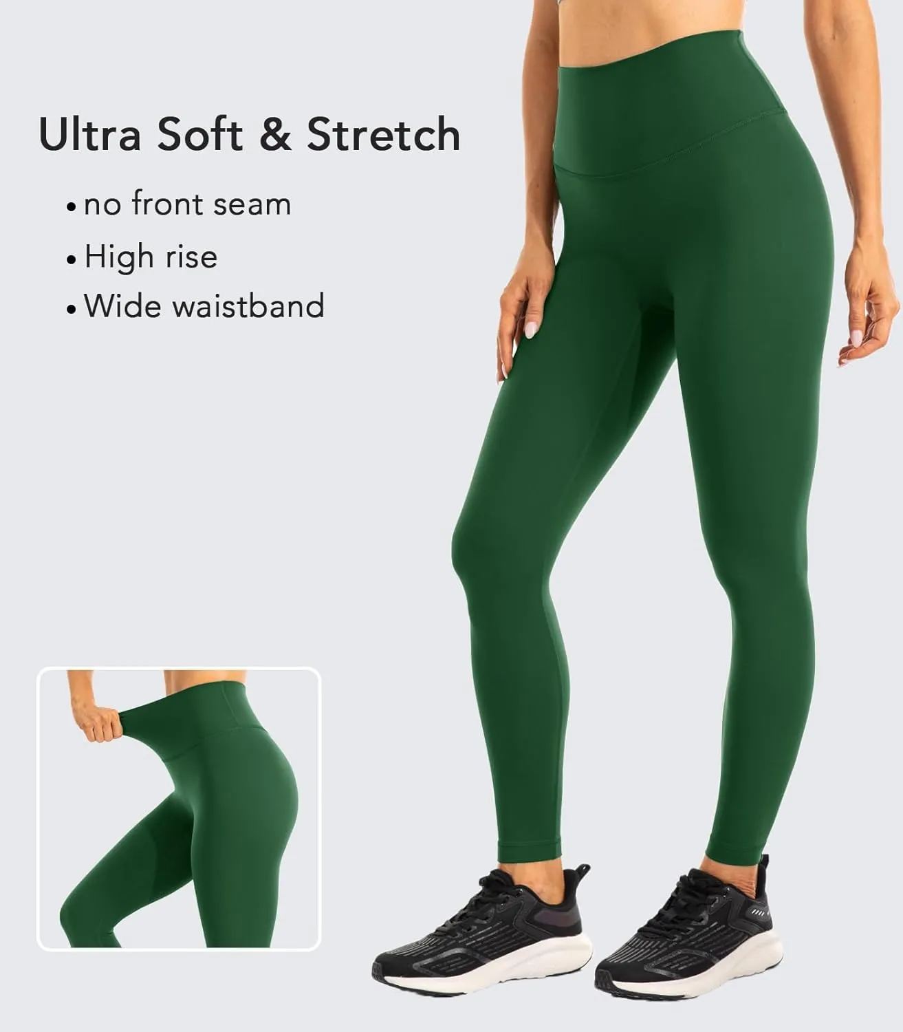 Ukaste Women's Studio Essential Yoga Leggings 25"/ 28" - Soft Stretch Workout Active Tights Pants