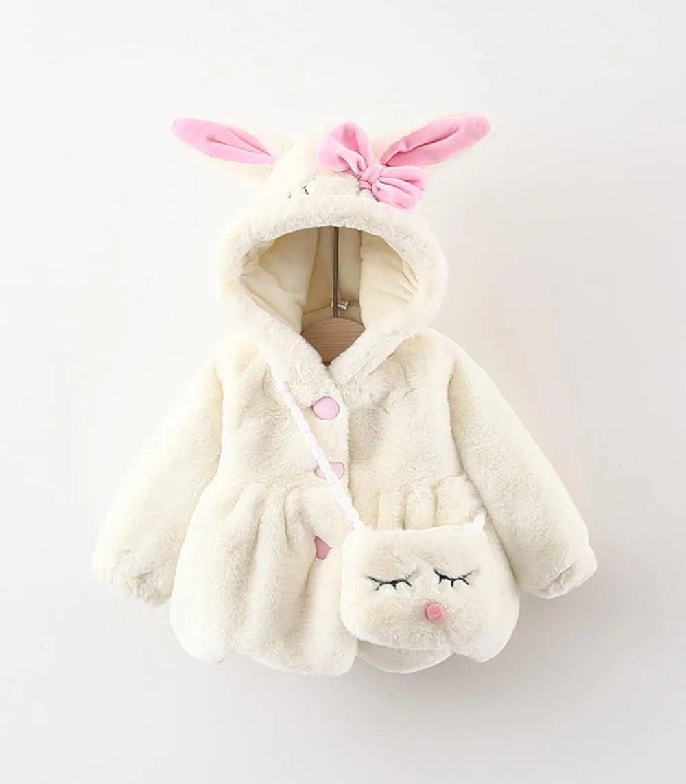 Urtrend Baby Girl's Toddler Kids Fall Winter Coat Jacket Outerwear Ears Hood Hoodie