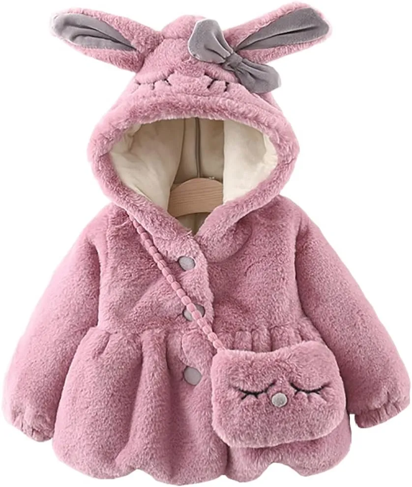 Urtrend Baby Girl's Toddler Kids Fall Winter Coat Jacket Outerwear Ears Hood Hoodie