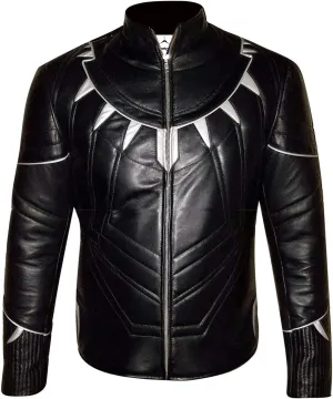 VearFit T Challa Qualited Wakanda Black Movie Panther Faux Leather Jacket Men