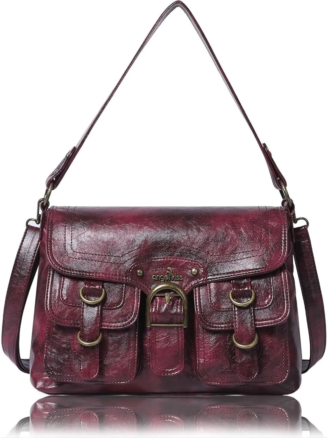 Vegan Leather Hobo Bag for Women | Stylish Crossbody Tote Satchel Handbag(Rose)