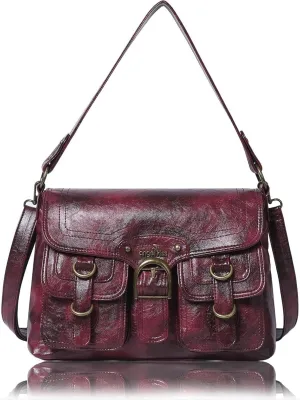 Vegan Leather Hobo Bag for Women | Stylish Crossbody Tote Satchel Handbag(Rose)