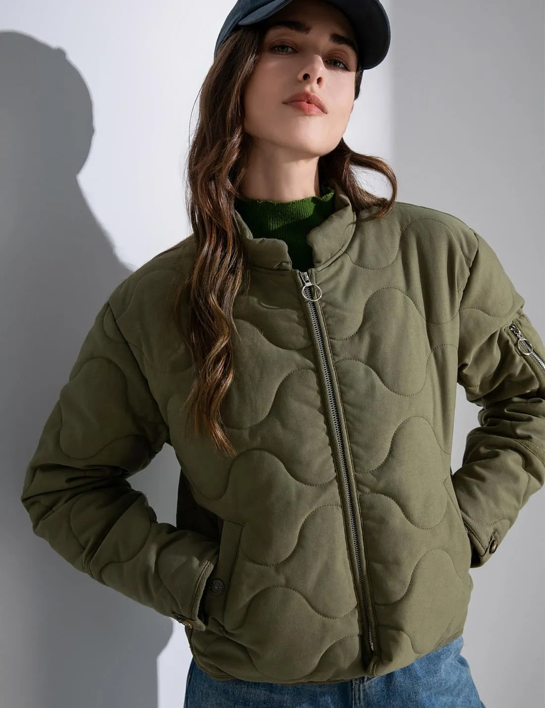 VIEWON Women's Quilted Puffer Winter Lightweight Jacket Short Warm zip up Button Down Coat with Pockets