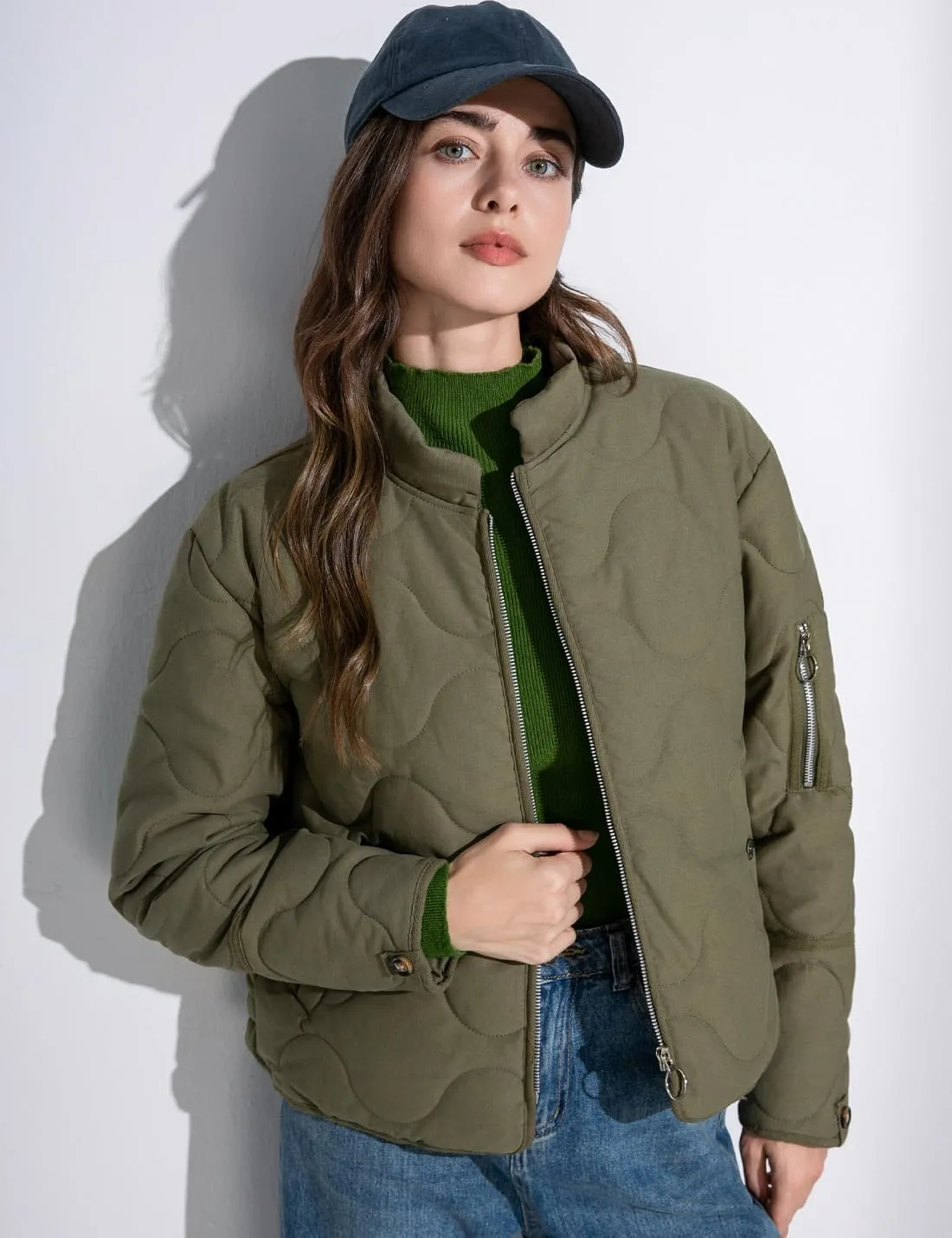 VIEWON Women's Quilted Puffer Winter Lightweight Jacket Short Warm zip up Button Down Coat with Pockets