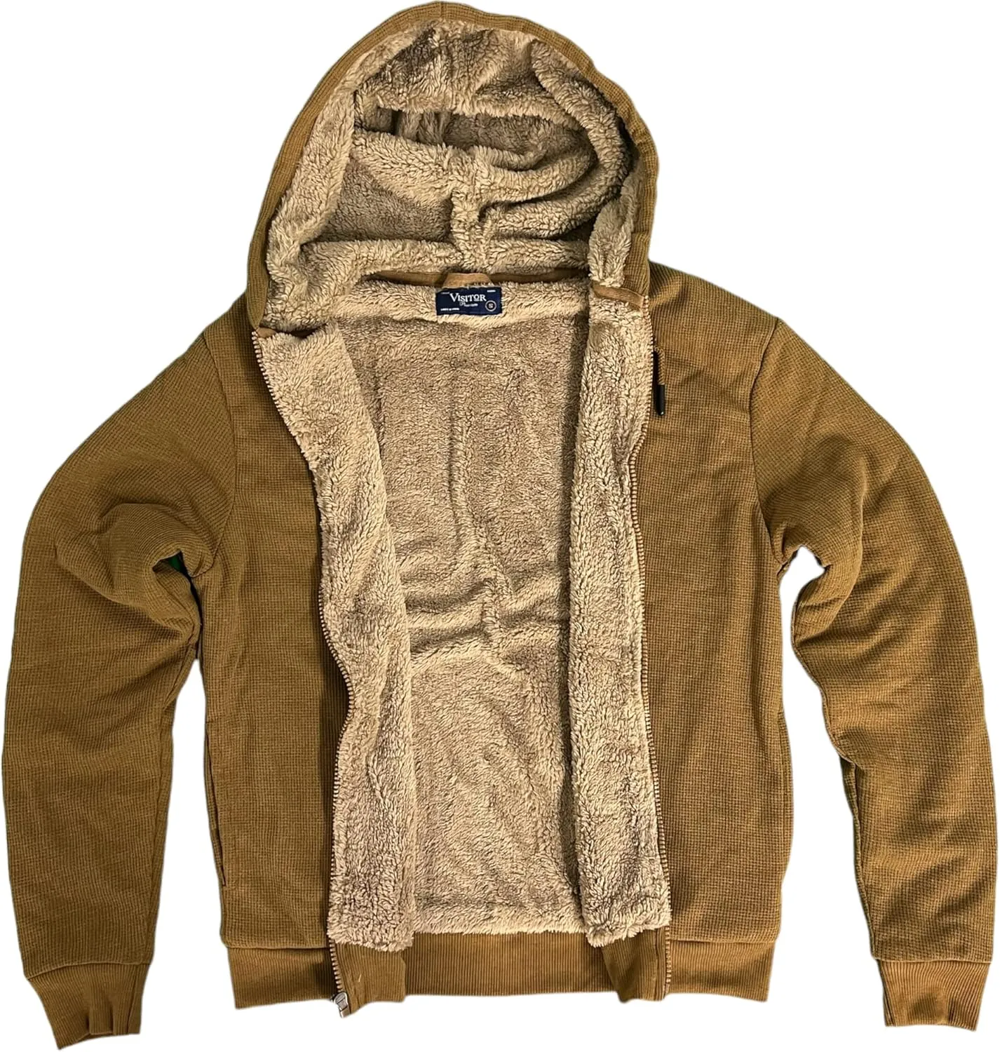 Visitor Men's Heavyweight Sherpa Lined Thermal Hoodie Jacket