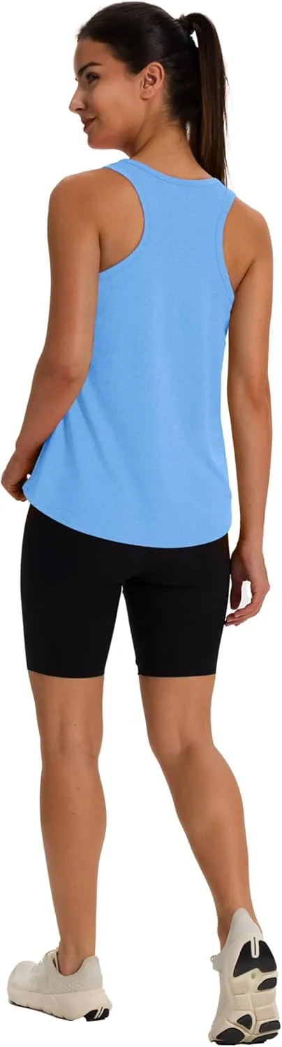 WIHOLL Women's Workout Tank Tops Sleeveless Athletic Racerback for Gym Yoga Running - Summer Fitness Tops Scoop Neck (S-XXL)