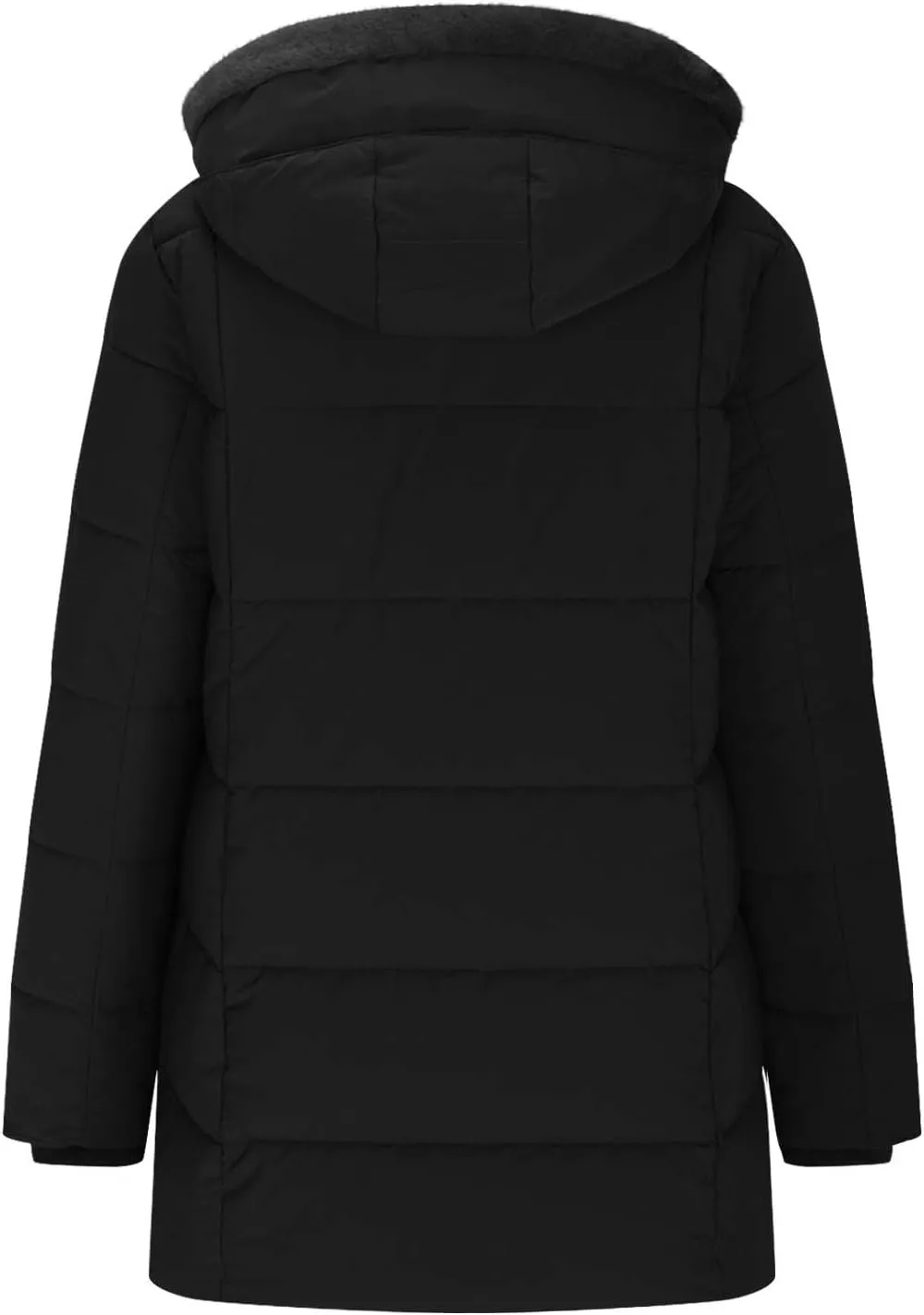 Winter Jackets for Women 2024 Zipper Hood Fleece Lined Thicken Padded Coats Casual Warm Cotton Outerwear with Pockets