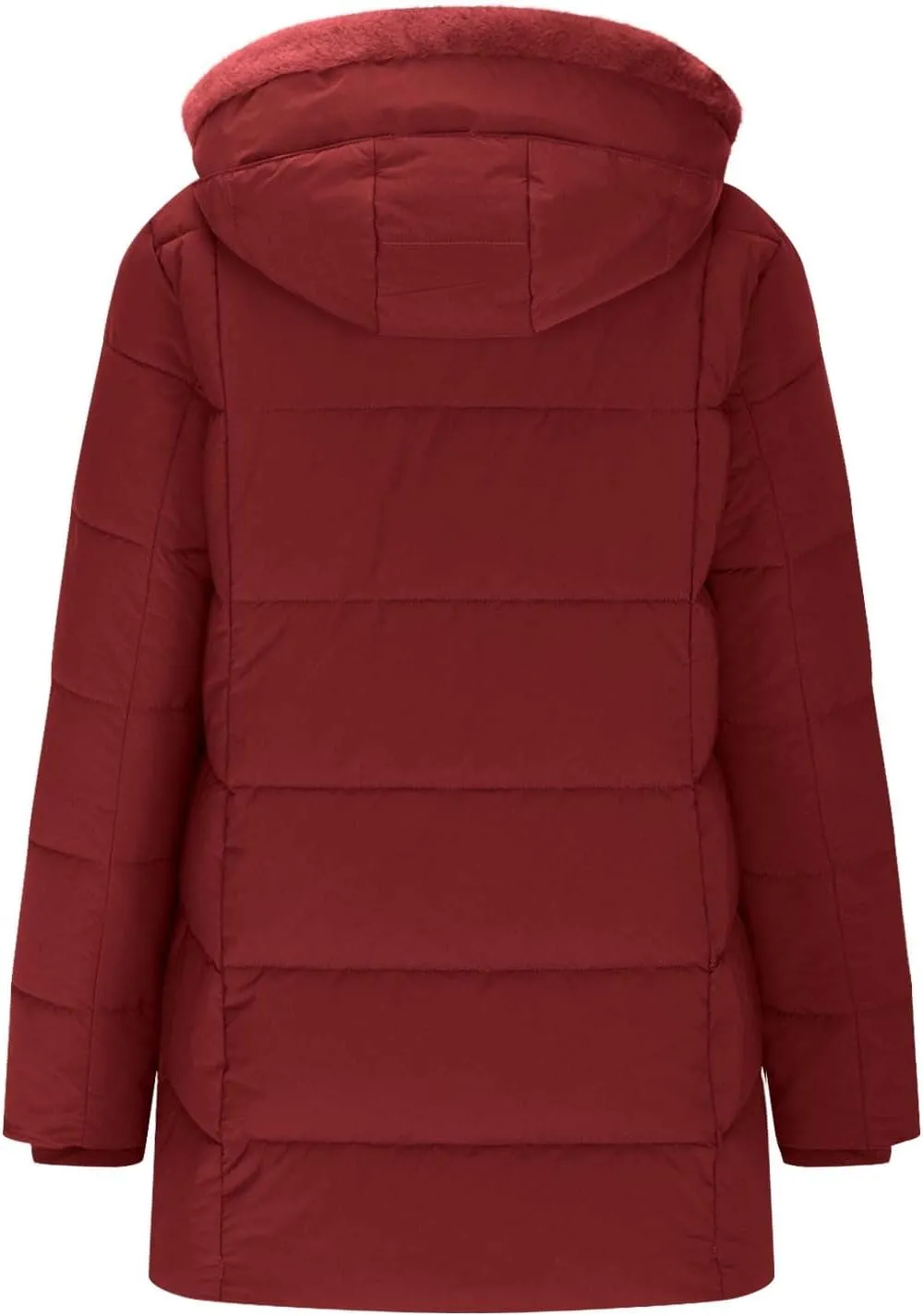 Winter Jackets for Women 2024 Zipper Hood Fleece Lined Thicken Padded Coats Casual Warm Cotton Outerwear with Pockets