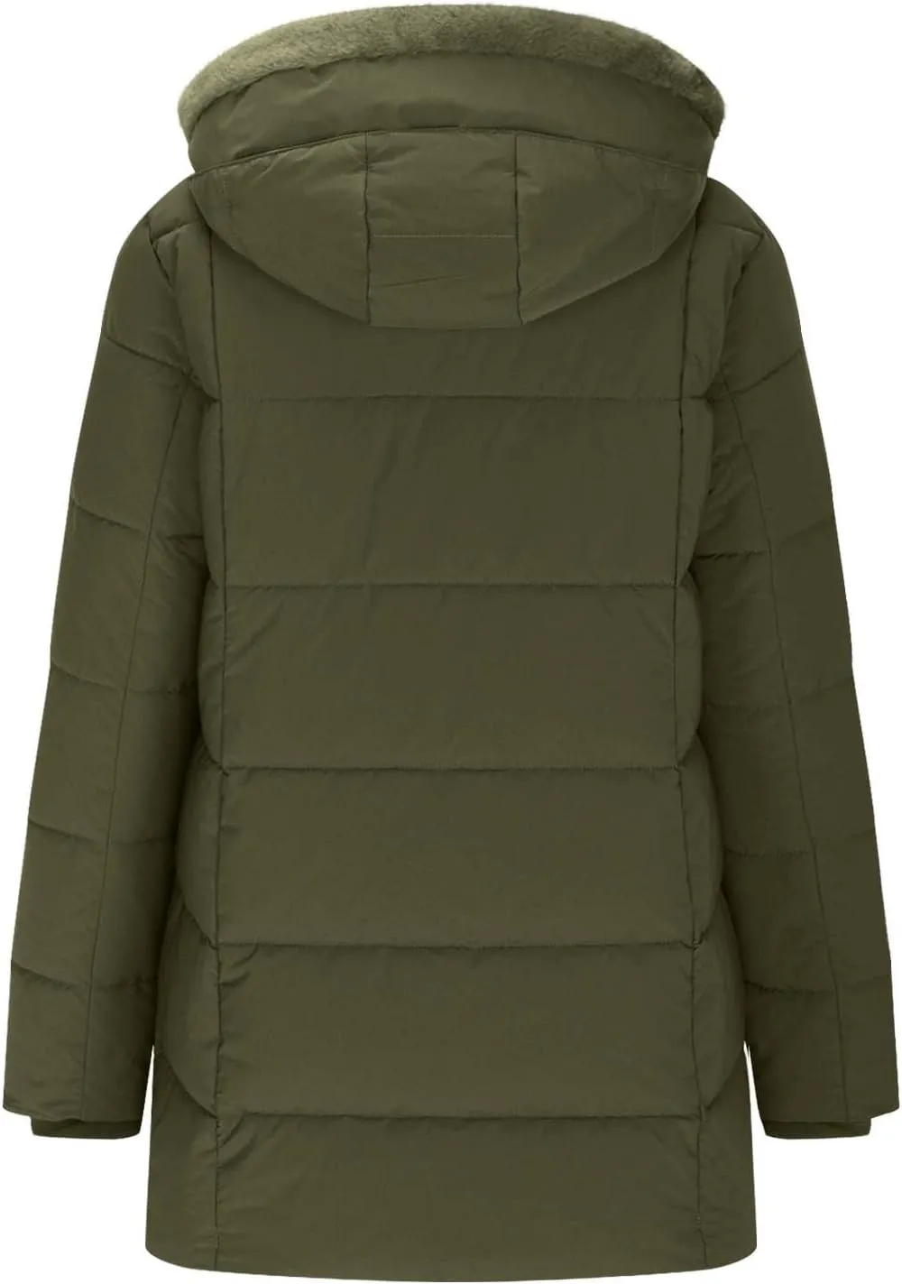 Winter Jackets for Women 2024 Zipper Hood Fleece Lined Thicken Padded Coats Casual Warm Cotton Outerwear with Pockets