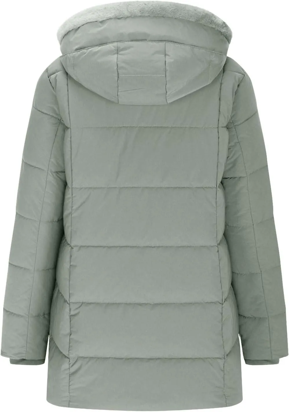 Winter Jackets for Women 2024 Zipper Hood Fleece Lined Thicken Padded Coats Casual Warm Cotton Outerwear with Pockets