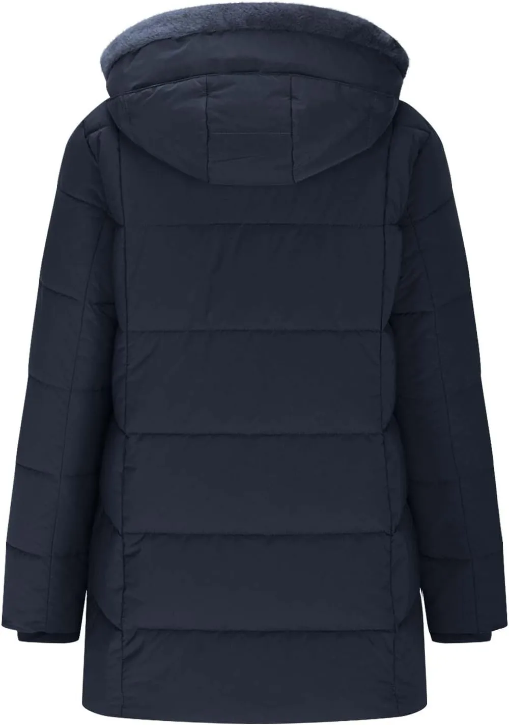 Winter Jackets for Women 2024 Zipper Hood Fleece Lined Thicken Padded Coats Casual Warm Cotton Outerwear with Pockets