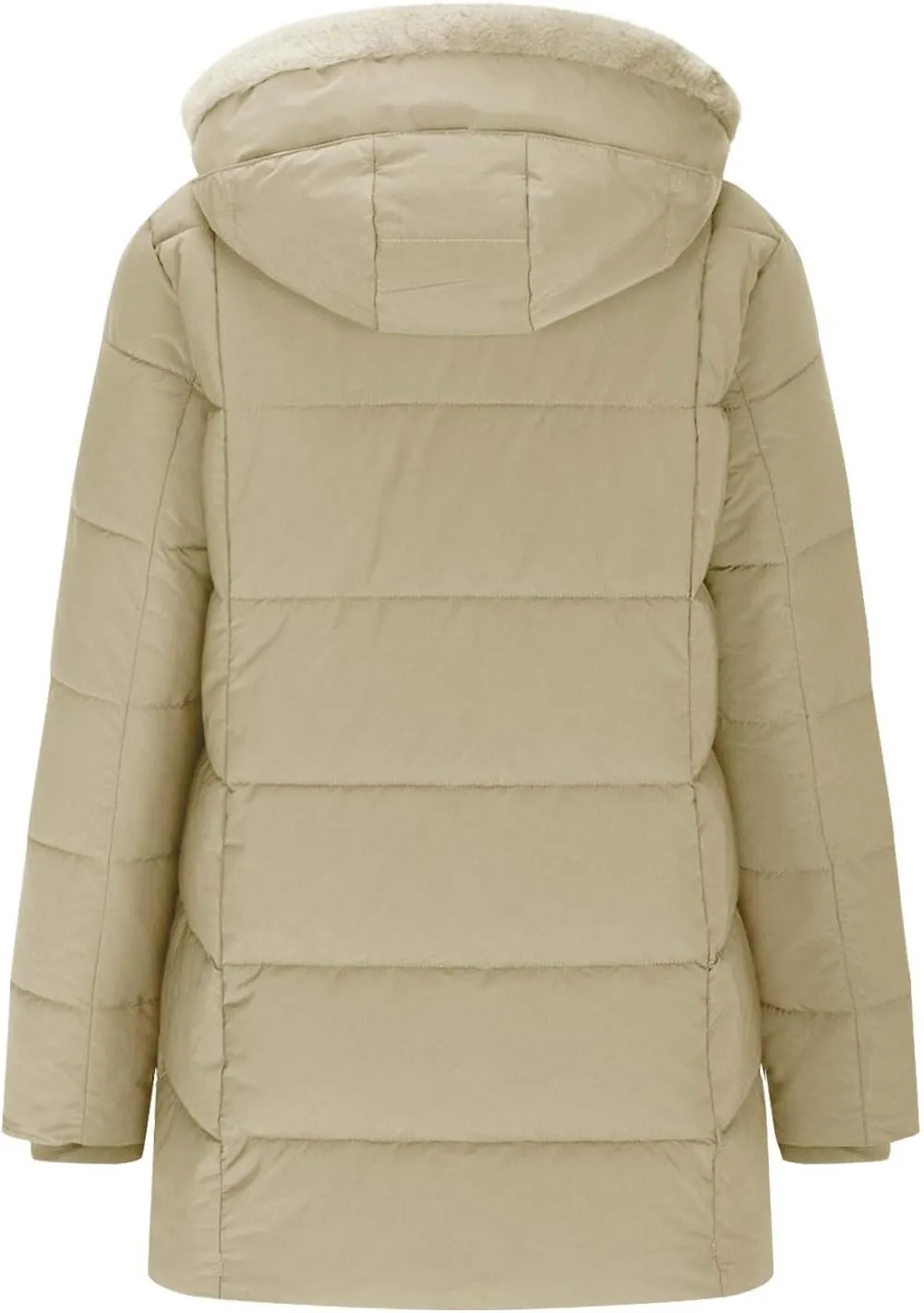Winter Jackets for Women 2024 Zipper Hood Fleece Lined Thicken Padded Coats Casual Warm Cotton Outerwear with Pockets