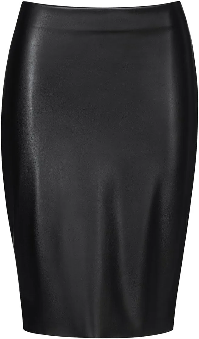 Wolford Estella Faux Leather Pencil Skirt for Women Sophisticated Knee-Length with Stretch for Comfort Chic Minimalist Design