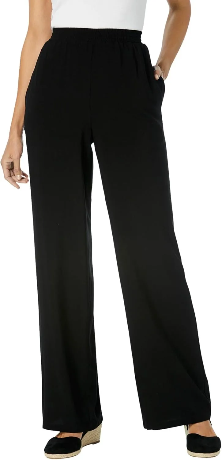 Woman Within Plus Size Tall Pull-On Elastic Waist Soft Pants