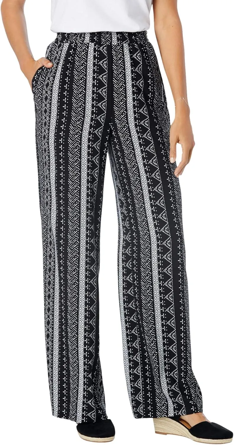 Woman Within Plus Size Tall Pull-On Elastic Waist Soft Pants