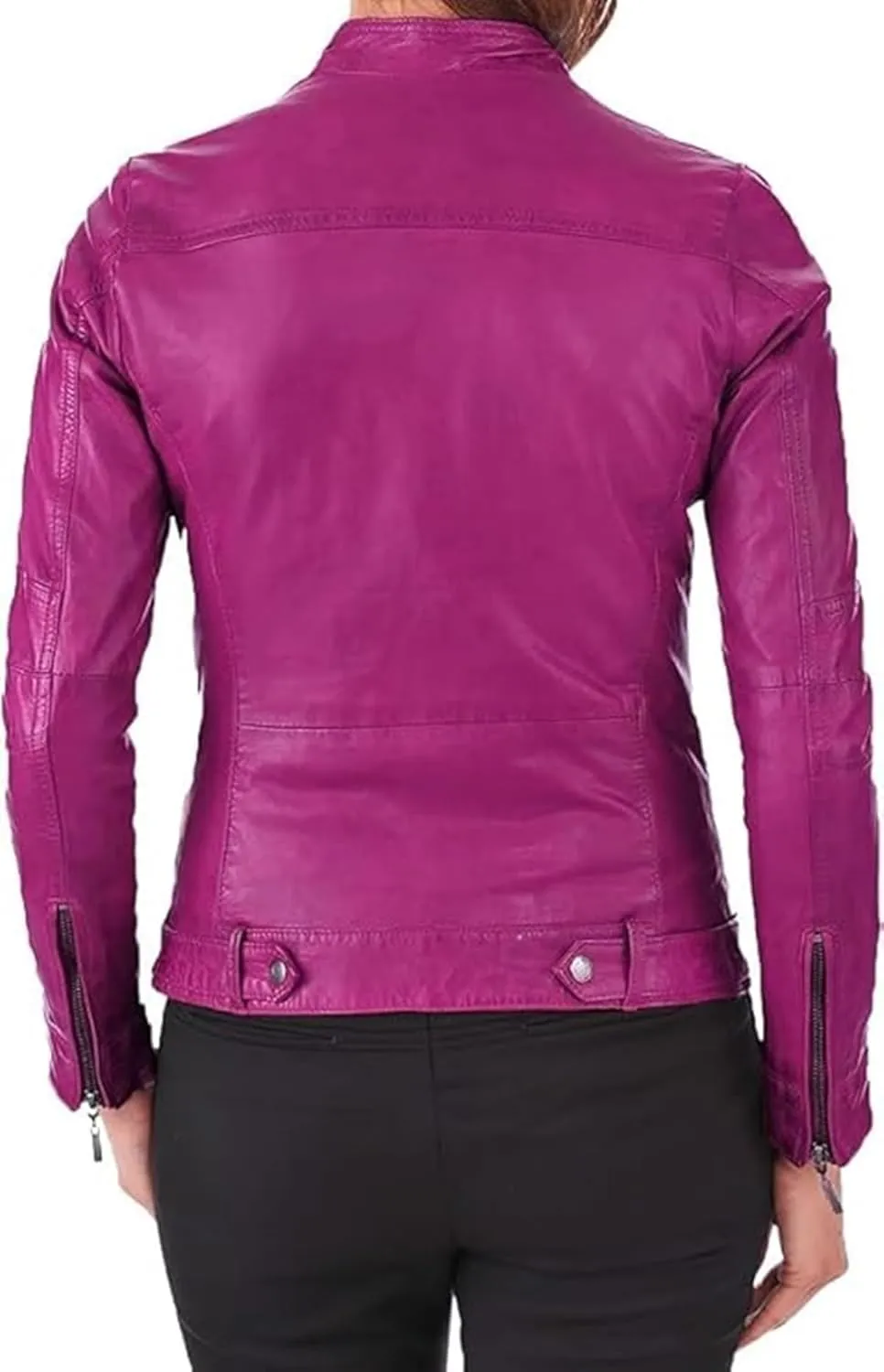 Woman's leather jackets Motorcycle Bomber Biker Genuine Lambskin (KC-14)