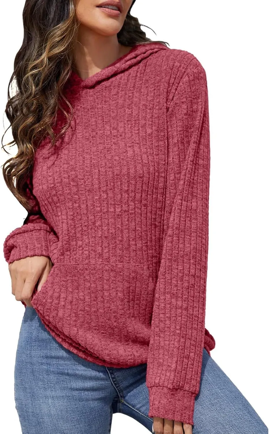 Women Oversized Hoodies Long Sleeve Pullover Sweater With Pockets Lightweight Tunic Tops 2024 Fall Winter Outfits