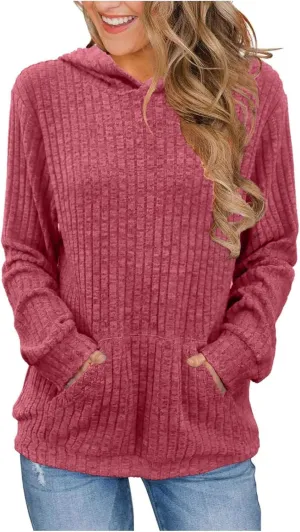 Women Oversized Hoodies Long Sleeve Pullover Sweater With Pockets Lightweight Tunic Tops 2024 Fall Winter Outfits