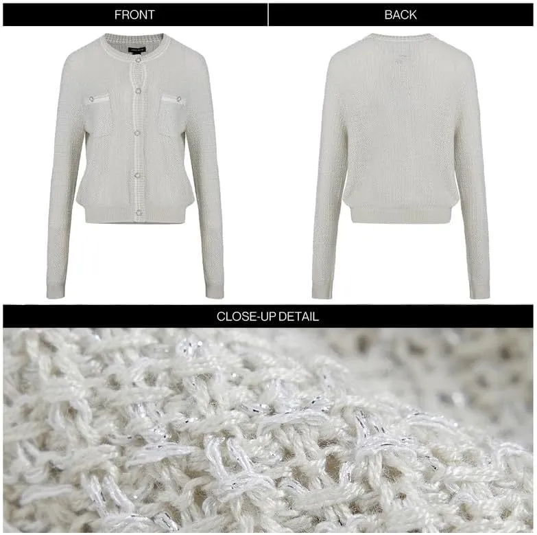 Womens Cardigan Sweaters 2025 Spring Long Sleeve Button Down Open Front Knitted Jackets