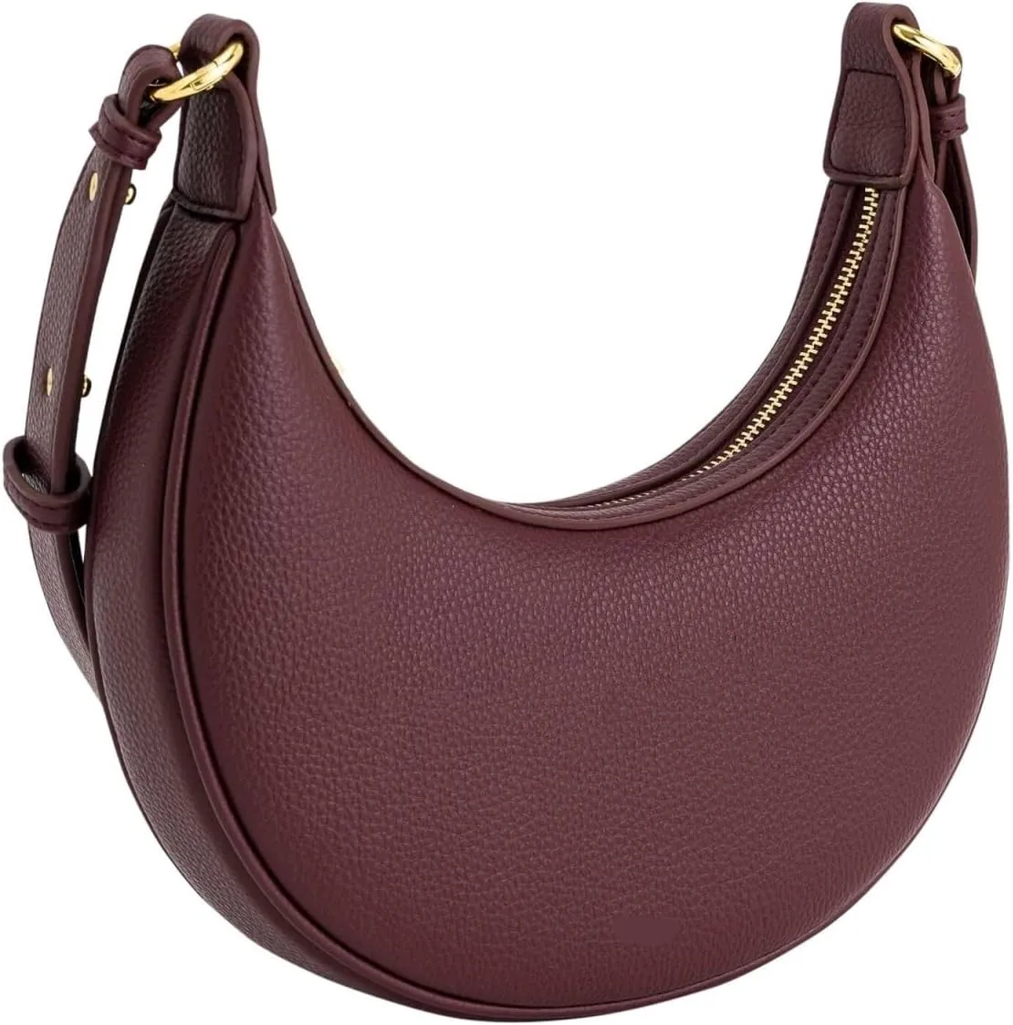 Women's Carly Saddle Bag - Claret - Stylish Small Crossbody Purse for Everyday Use
