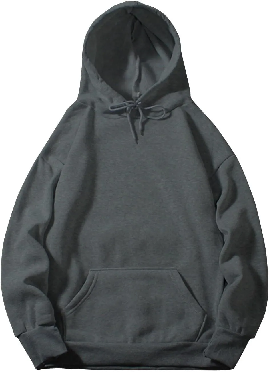 Women's Casual Hoodies Long Sleeve Solid Lightweight Pullover Tops Loose Sweatshirt with Pocket fall outfits