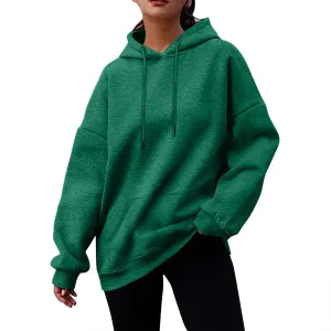 Women's Casual Hoodies Long Sleeve Solid Lightweight Pullover Tops Loose Sweatshirt with Pocket fall outfits