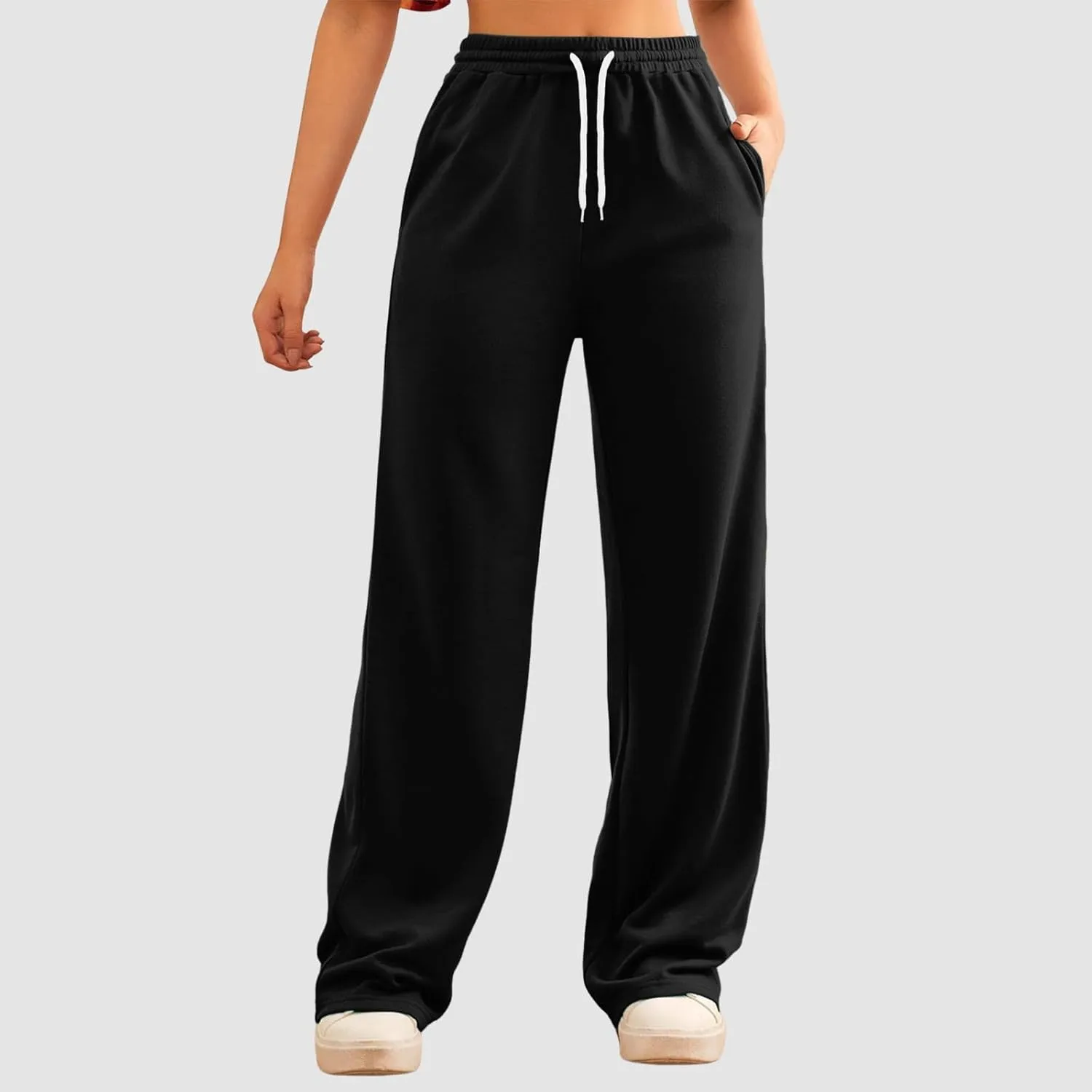 Womens Casual Pants Summer Elastic High Waist Pants Baggy Lightweight Comfy Soft Beach Trousers with Pockets 2025