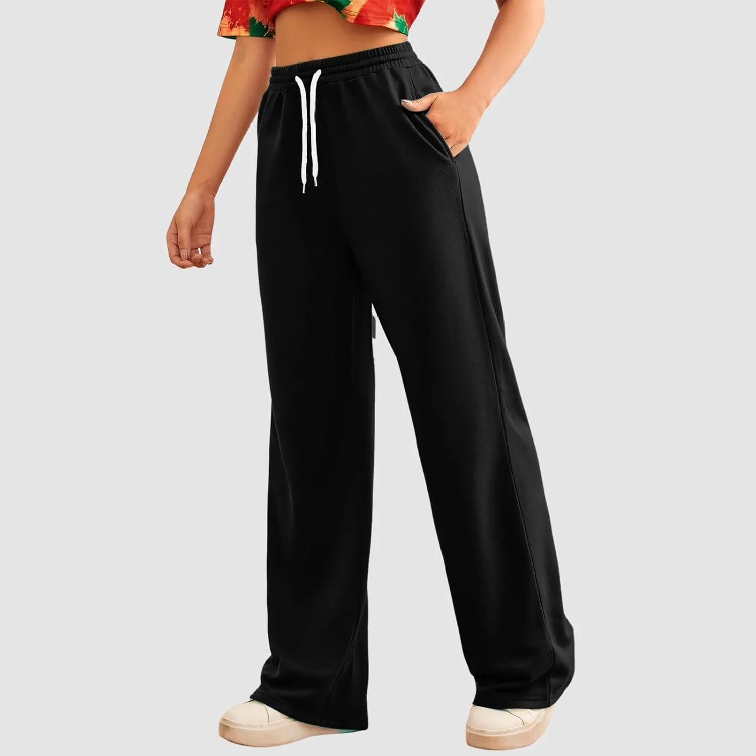 Womens Casual Pants Summer Elastic High Waist Pants Baggy Lightweight Comfy Soft Beach Trousers with Pockets 2025