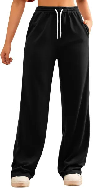 Womens Casual Pants Summer Elastic High Waist Pants Baggy Lightweight Comfy Soft Beach Trousers with Pockets 2025
