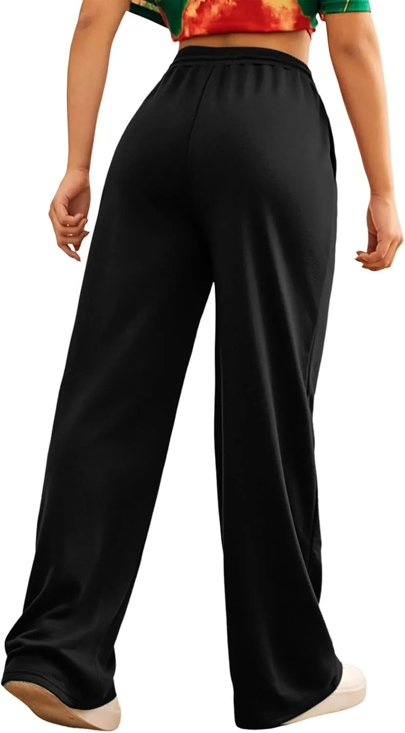 Womens Casual Pants Summer Elastic High Waist Pants Baggy Lightweight Comfy Soft Beach Trousers with Pockets 2025