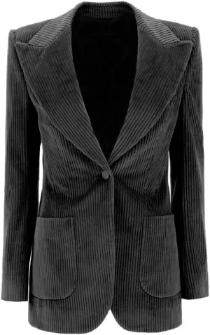 Womens Corduroy Blazer Casual Business Suit Jacket Work Outerwear Blazer Warm Women Blazer